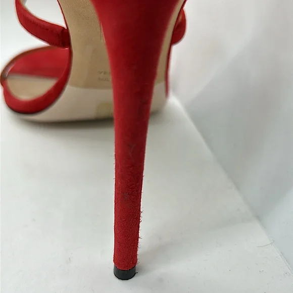 Tamara Mellon Sexy Red Suede Stiletto Heels Sandals Shoes **Size 41/US 11**🔥🔥 - Picture 9 of 9